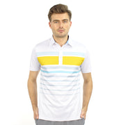 ALBERTO POLO SHIRT WHITE/YELLOW