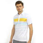 ALBERTO POLO SHIRT WHITE/YELLOW